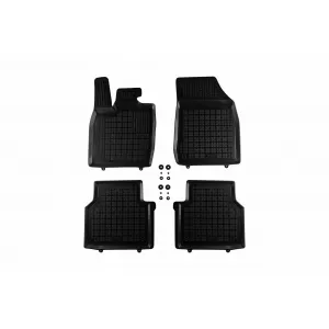image-64-Specific rubber mats suitable for Skoda Enyaq IV SUV, Coupe EV version with built-in tunnel for the second row of seats after 2020, 4-piece set, black color