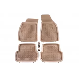 image-67-Specific rubber mats suitable for Audi A4 B6, B7 2000-2008, 4-piece set, beige color