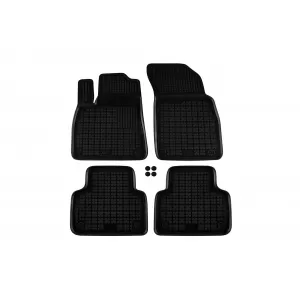 image-0-Specific rubber mats suitable for Audi Q7 after 2015 with 5 or 7 seats with the third row seats, Q8 after 2018, 4-piece set, black color