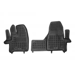 image-66-Specific rubber mats suitable for Ford Tourneo Custom after 2018, Titanium version, 2 seats, automatic transmission, 2-piece set, black color