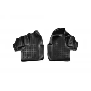 image-70-Specific rubber mats suitable for Ford Transit 2015-2021 with vinyl flooring and space under the seats, 2-piece set, black color