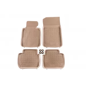 image-76-Specific rubber mats suitable for BMW 3 Series E46 1998-2007, E90 sedan, E91 wagon 2004-2012, 4-piece set, beige color
