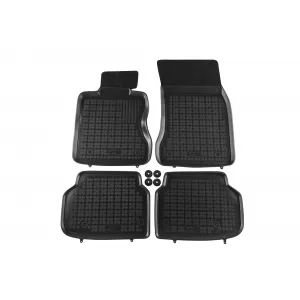 image-0-Specific rubber mats suitable for BMW 7 Series F01 2008-2015 short wheelbase, 4-piece set, black color