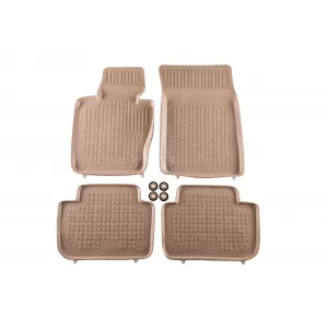 image-3-Specific rubber mats suitable for BMW X3 E83 2003-2010, 4-piece set, beige color