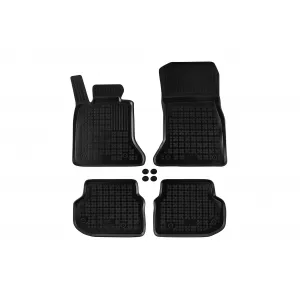 image-9-Specific rubber mats suitable for BMW 5 Series F10 sedan, F11 wagon 2010-2013, 4-piece set, black color