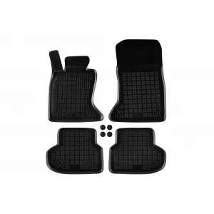 image-16-Specific rubber mats suitable for BMW 5 Series F10 sedan, F11 wagon 2013-2017, 4-piece set, black color