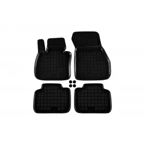 Specific rubber mats suitable for BMW X1 F48 after 2016, 4-piece set, black color-image-6214271