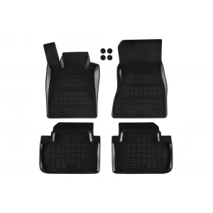 image-36-Specific rubber mats suitable for BMW 5 Series G60 sedan, G61 wagon after 2023, 4-piece set, black color