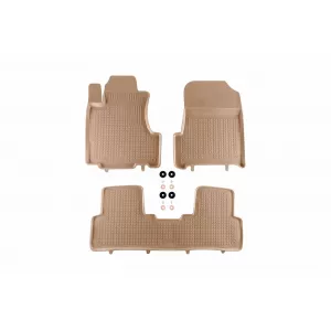 image-58-Specific rubber mats suitable for Honda CR-V 2007-2012, 3-piece set, beige color
