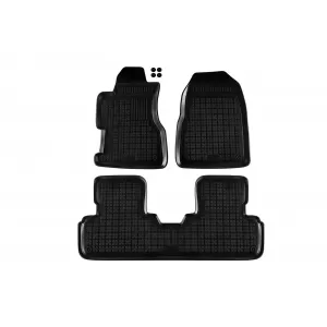 image-60-Specific rubber mats suitable for Honda Civic 2001-2006, 3 doors, 3-piece set, black color