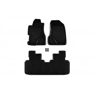 image-61-Specific rubber mats suitable for Honda Civic 2001-2006, 5 doors, 3-piece set, black color
