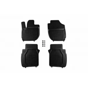 image-75-Specific rubber mat suitable for Honda Jazz after 2020, 4-piece set, black color, suitable for petrol, diesel, and hybrid.