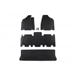 image-10-Specific rubber mats suitable for Kia Carnival after 2005, 7 seats, 4-piece set, black color