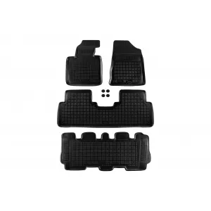 Specific rubber mats suitable for Kia Sorento 2015-2020, 7 seats, 4-piece set, black color-image-6214742