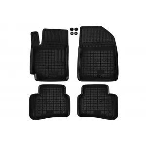 image-21-Specific rubber mats suitable for Kia Rio after 2017, 4-piece set, black color