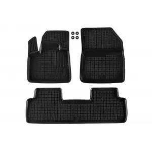 image-67-Specific rubber mats suitable for Peugeot 5008 after 2017 with 5 seats, 3-piece set, black color