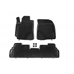 image-6-Specific rubber mats suitable for Toyota Corolla Verso 2004-2009, 3-piece set, black color