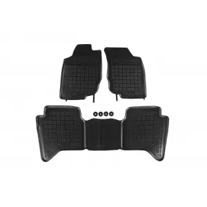 image-15-Specific rubber mats suitable for Toyota Hilux 2005-2015, 3-piece set, black color