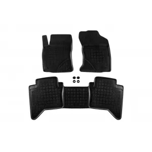 image-19-Specific rubber mats suitable for Toyota Hilux after 2015, 3-piece set, black color