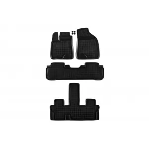 image-26-Specific rubber mats suitable for Toyota Highlander XV50 Hybrid after 2013, 7 seats, 4-piece set, black color