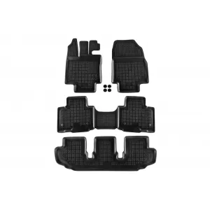 image-28-Specific rubber mats suitable for Toyota Highlander XU70 after 2019 with 7 seats, 4-piece set, black color