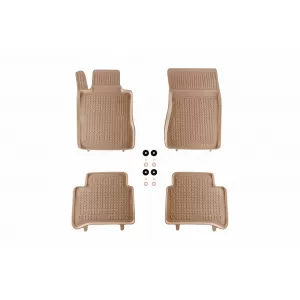 image-4-Specific rubber mats suitable for Mercedes E class W211 2002-2009, 4-piece set, beige color