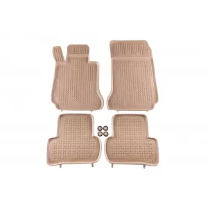 image-9-Specific rubber mats suitable for Mercedes C class W204 2007-2011, 4-piece set, beige color