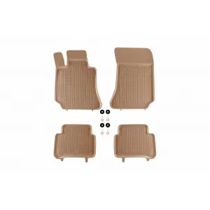 image-11-Specific rubber mats suitable for Mercedes E class W212 2009-2016, 4-piece set, beige color