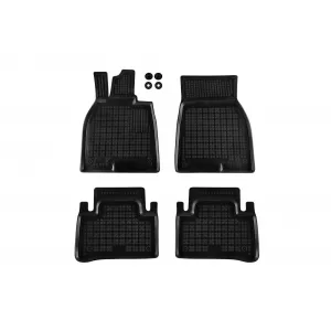 image-38-Specific rubber mats suitable for Mercedes EQE V295 EV version after 2022, 4x2 RWD, 4x4 AWD, 4-piece set, black color