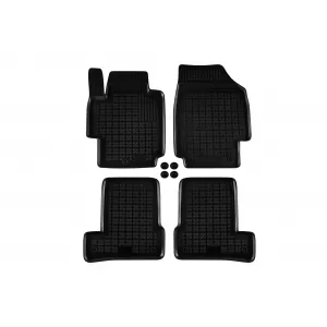 image-50-Specific rubber mats suitable for Nissan Micra 2002-2007, 4-piece set, black color