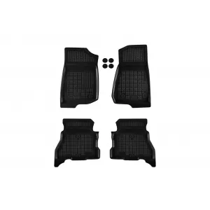 image-5-Specific rubber mats suitable for Jeep Wrangler Unlimited JL 4xe PHeV, 4 doors 2018-2021, after 2021, 4-piece set, black color