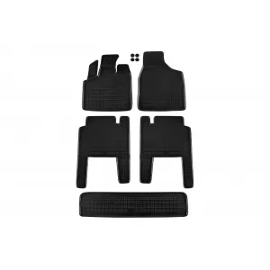 image-25-Specific rubber mats suitable for Chrysler Grand Voyager 2005-2011, 7 seats, 5-piece set, black color