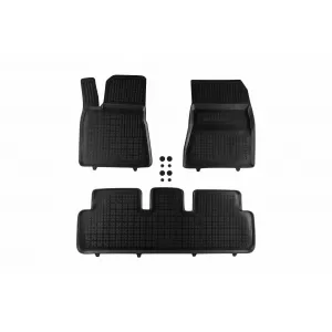 image-33-Specific rubber mats suitable for Tesla Model 3 after 2021, version with heat pump, 3-piece set, black color