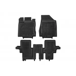 image-36-Specific rubber mats suitable for Infiniti QX60 2013-2020, 7 seats, with the third row seats, 3-piece set, black color