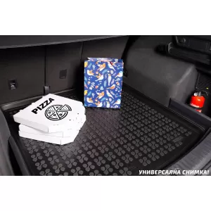 Rubber trunk mat by Rezaw-Plast suitable for Skoda Karoq after 2017 with small spare wheel