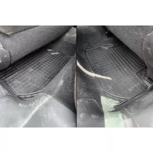 Specific rubber mats suitable for Peugeot 207 hatchback, wagon, convertible 2006-2012, 4-piece set, black color-image-6220311