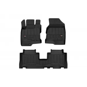image-75-Specific rubber mats suitable for Chevrolet Captiva 2006-2015, 3-piece set, black color, with 24-month warranty from Frogum 3D ProLine series.