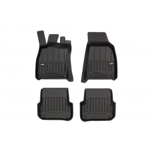 image-3-Specific rubber mats suitable for Audi A6 2004-2006, 4-piece set, black color, with 24-month warranty from Frogum 3D ProLine series.