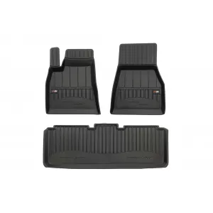 image-16-Specific rubber mats suitable for Tesla Model S 2012-2021 from Frogum 3D ProLine series, 3-piece set, black color, with 24-month warranty