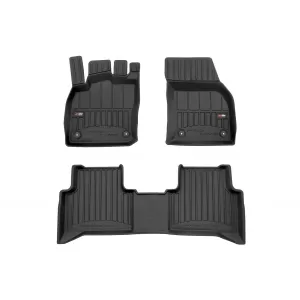 image-39-Specific rubber mats suitable for Volkswagen Touran after 2015, 3-piece set, black color, with 24-month warranty