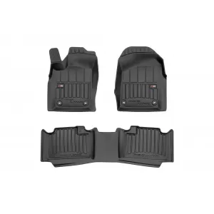 image-55-Specific rubber mats suitable for Dodge Durango after 2010, 7 seats, 1st and 2nd rows, 3-piece set, black color, with 24-month warranty