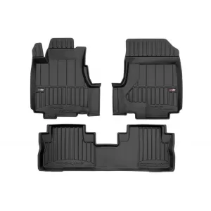 image-76-Specific rubber mats suitable for Honda CR-V 2006-2011 from Frogum 3D ProLine series, 3-piece set, black color, with 24-month warranty