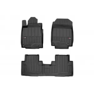 image-15-Specific rubber mats suitable for Honda CR-V 2012-2018, 3-piece set, black color, with 24-month warranty from Frogum 3D ProLine series.