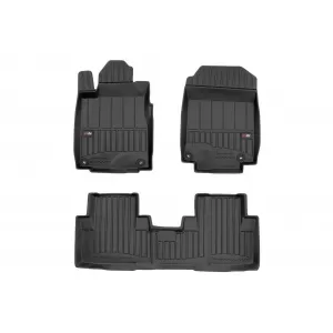 Covorașe din cauciuc specifice, potrivite pentru Honda CR-V 2012-2018, set de 3 piese, culoare neagră, cu garanție de 24 de luni din seria Frogum 3D ProLine.-image-6222552
