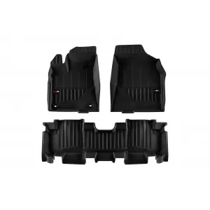 image-26-Specific rubber mats suitable for Toyota Highlander 2007-2013, 3-piece set, black color, with 24-month warranty