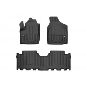 image-29-Specific rubber mats suitable for Ford Galaxy 1995-2005, 3-piece set, black color, with 24-month warranty from Frogum 3D ProLine series.