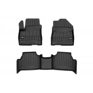 image-73-Specific rubber mats suitable for Hyundai Kona Electric 2018-2023, 3-piece set, black color, with 24-month warranty