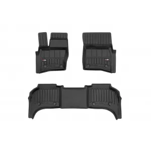 image-78-Specific rubber mats suitable for Land Rover Defender L663 after 2020, 3-piece set, black color, with 24-month warranty