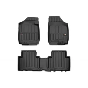 image-23-Specific rubber mats suitable for Kia Carens 2003-2012, 3-piece set, black color, with 24-month warranty from Frogum 3D ProLine series.