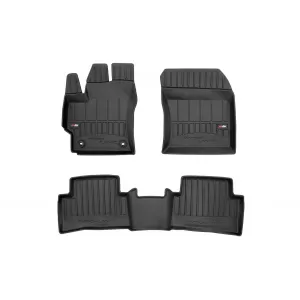 image-40-Specific rubber mats suitable for Toyota Corolla Hatchback, Hybrid after 2018, 3-piece set, black color, with 24-month warranty